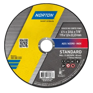 DISCO DE CORTE STANDARD 115MMX1,6MMX22,23MM NORTON 66252850122*