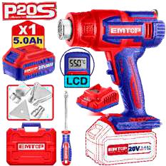 Pistola de calor inalámbrica 20v