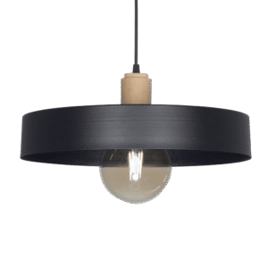 COLGANTE CHAPA 1L PANT. Ø40CM CON DETALLE EN MADERA SAN JUSTO M3003-02 -